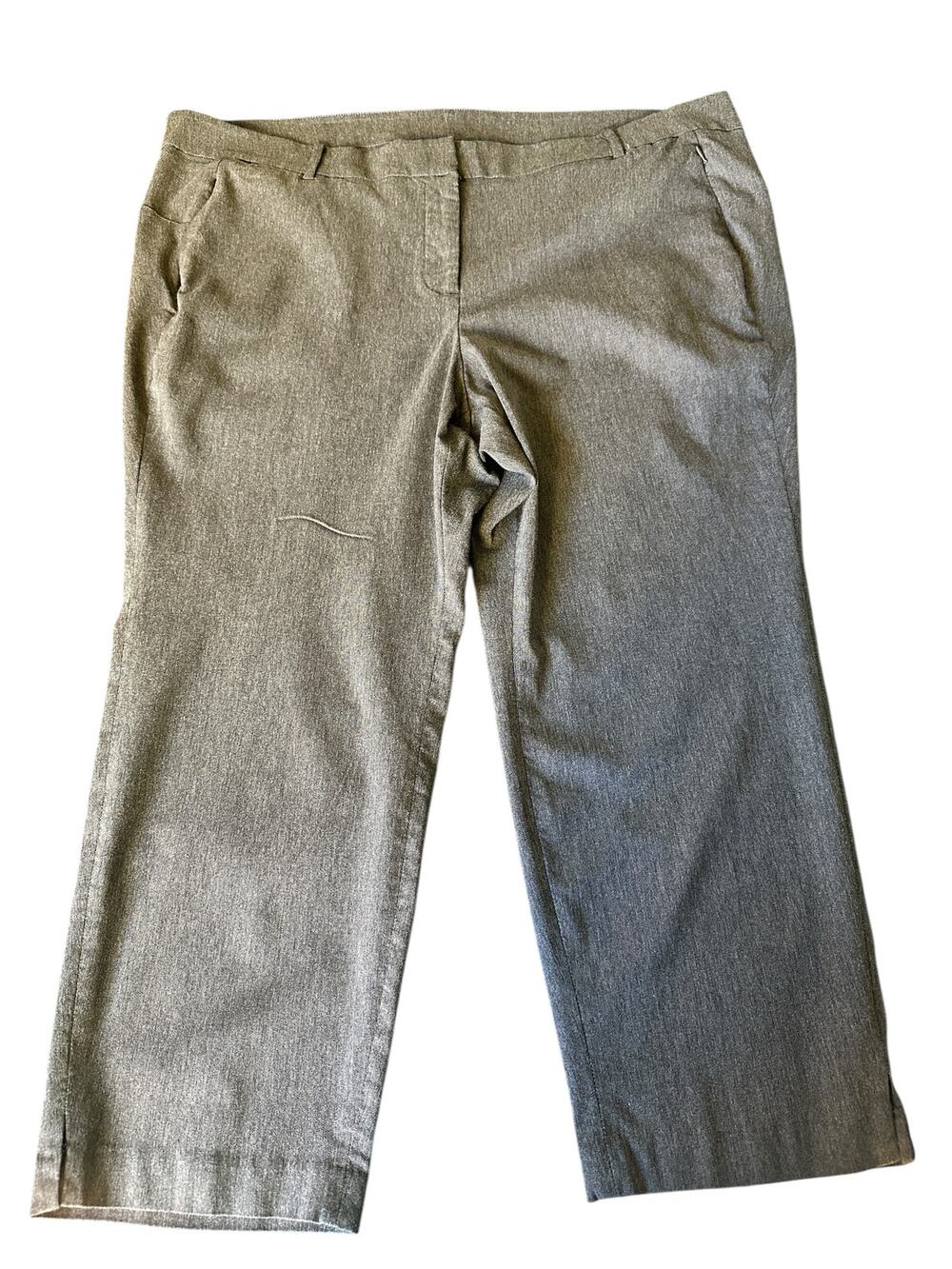 Lane Bryant 26P Gray Stretch Career Trousers Petite Plus Dress Pants Office Wear